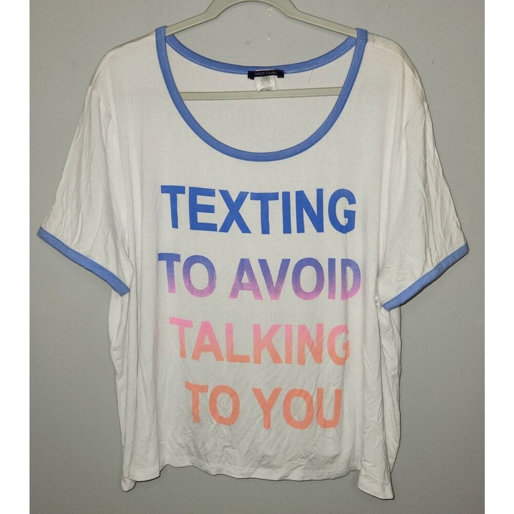 Cropped Womens 3X Texting To Avoid Talking To You T Shirt Hot Gal